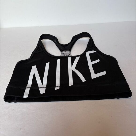 Nike Black Sports Bra no underwire Looks new blk/wht Size Medium - Picture 1 of 4